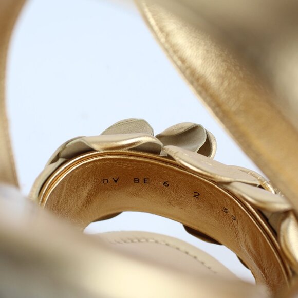 NEW Valentino Garavani Atelier 03 Rose Metallic Leather Espadrilles Sandals - Picture 14 of 16